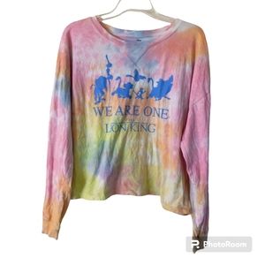 Lion King XXL "We are One" pastel tie dye long sleeve crop top